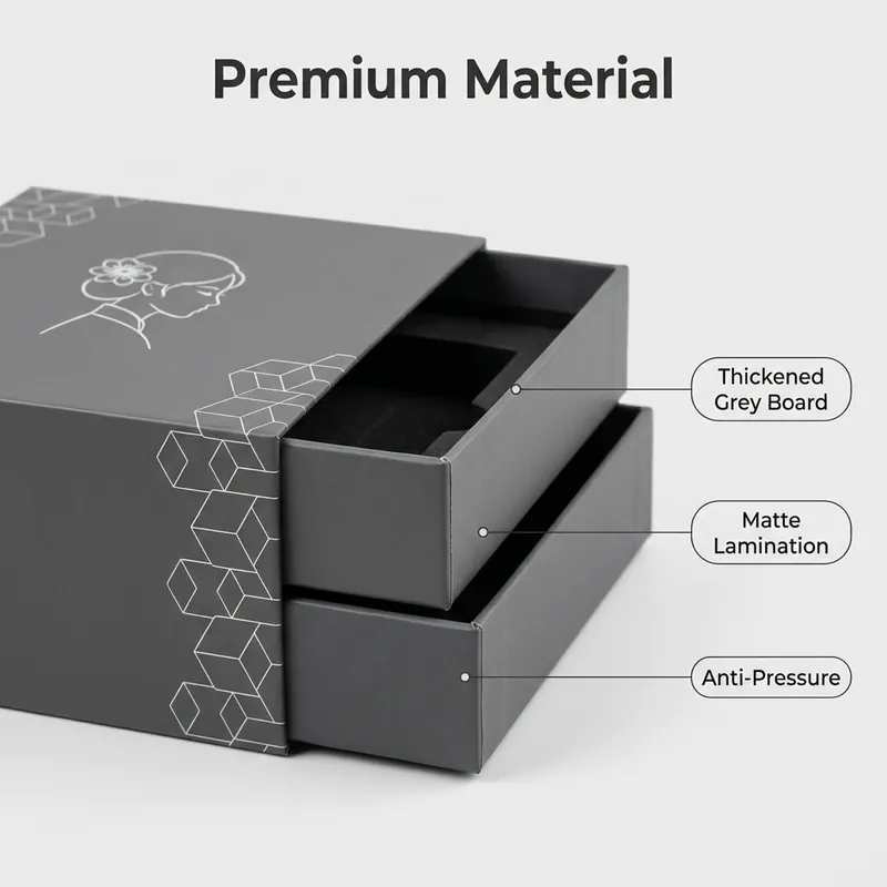 3-Piece Rigid Drawer Box with Custom EVA Insert | 3-Piece Drawer Box - Muge Packaging