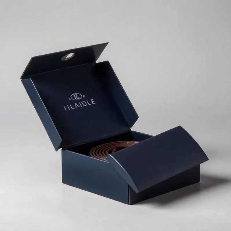 Luxury Belt Box | Apparel Boxes - Muge Packaging - Side angle