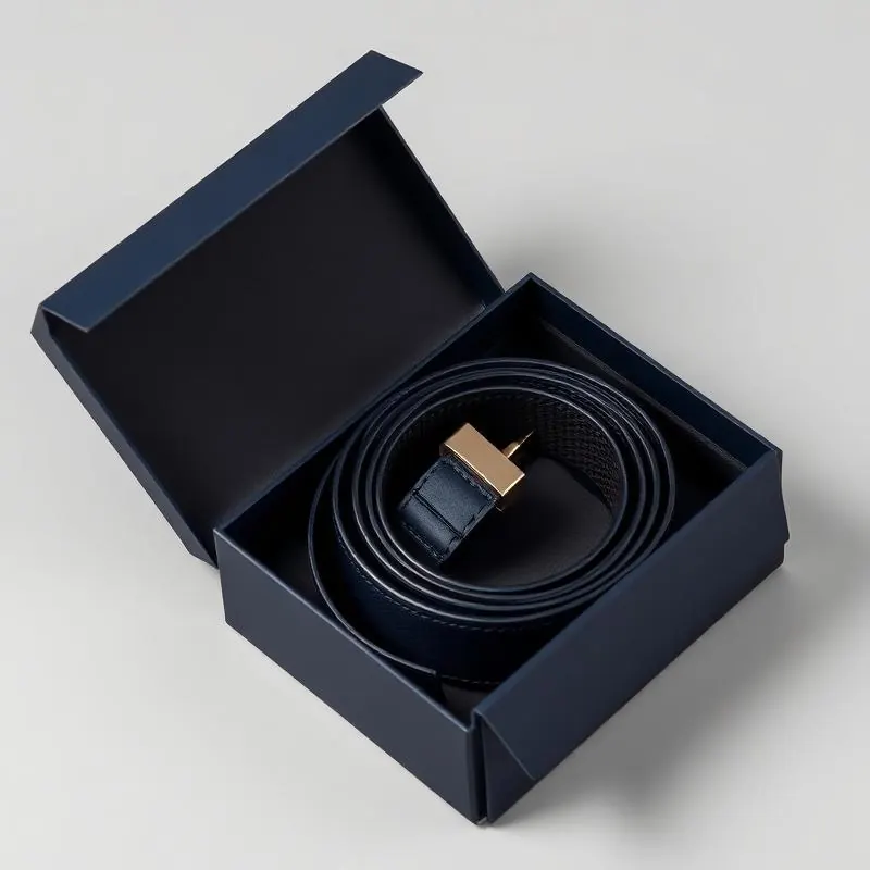 Luxury Belt Box | Apparel Boxes - Muge Packaging - Open box