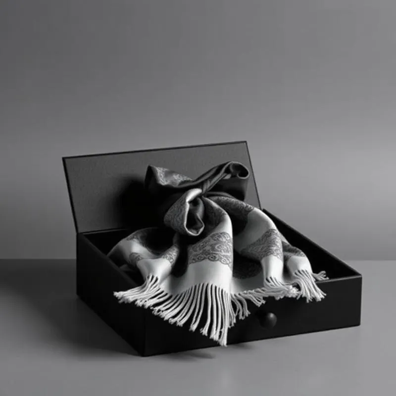 Scarf Gift Box | Apparel Boxes - Muge Packaging - Side angle