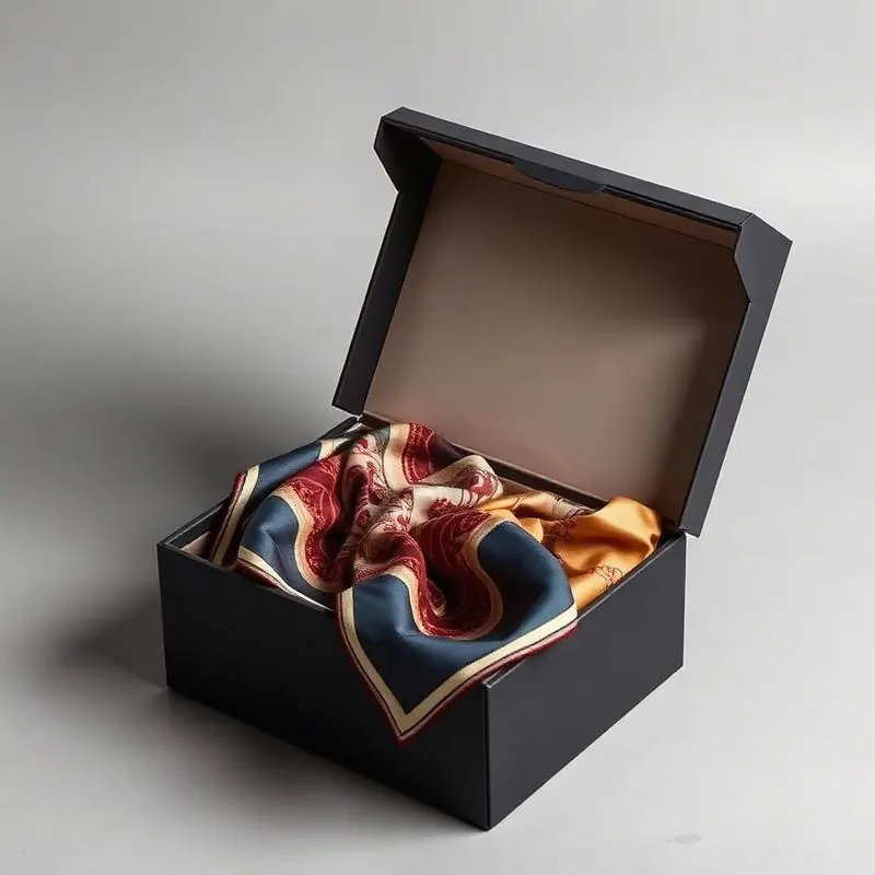 Scarf Gift Box | Apparel Boxes - Muge Packaging - Open box