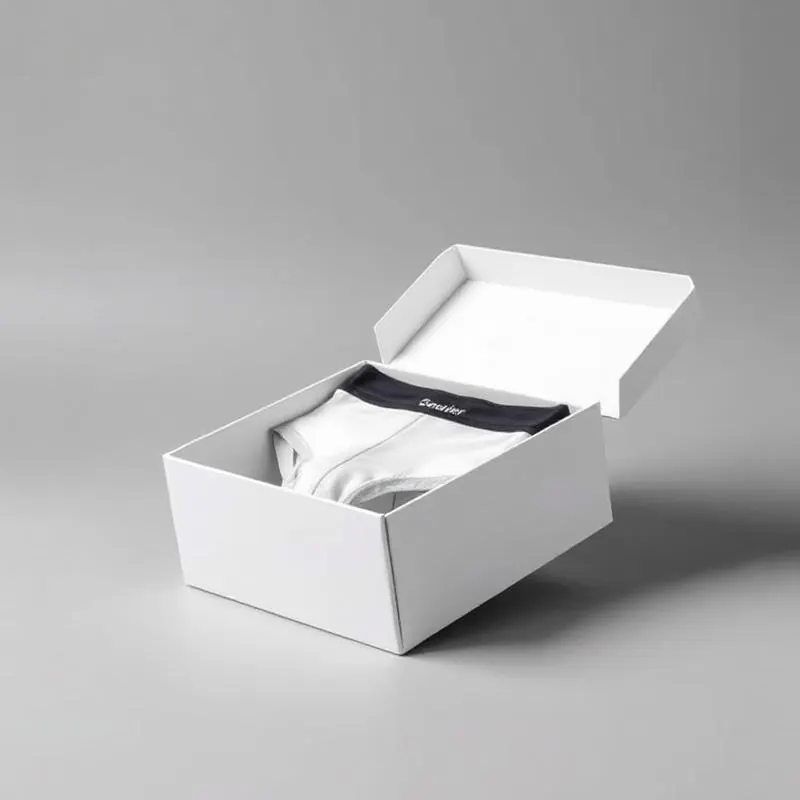 Underwear Packaging Box | Apparel Boxes - Muge Packaging - Side angle