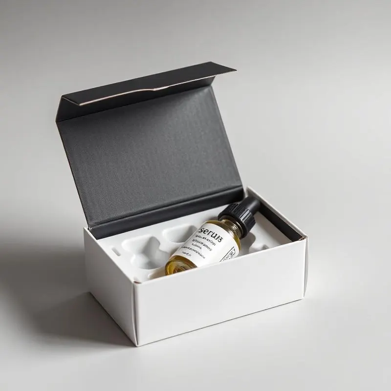 Skincare Serum Box | Cosmetic Boxes - Muge Packaging - Open box
