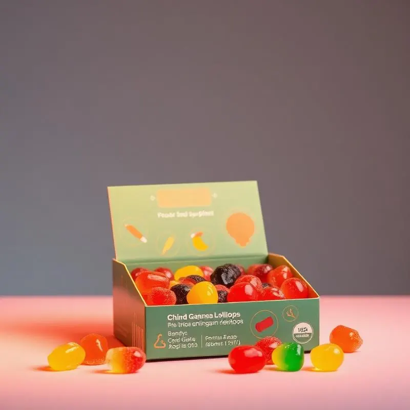Child-Safe Box for Cannabis Candies, Gummies, and Lollipops | Child Resistant Paper Boxes - Muge Packaging