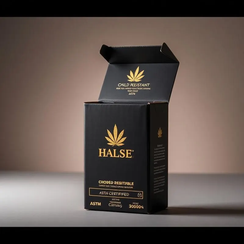 ASTM Certified Child Resistant Cannabis Edible Cardboard Boxes | Child Resistant Paper Boxes - Muge Packaging