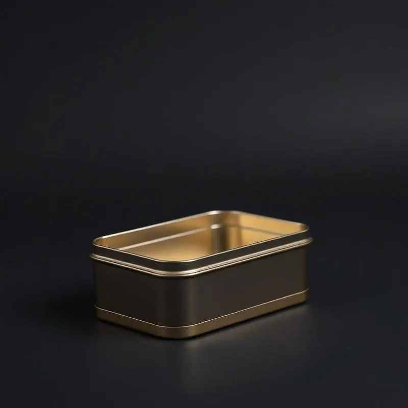 CR Tin Slider | Child Resistant Tin Boxes - Muge Packaging - Side angle