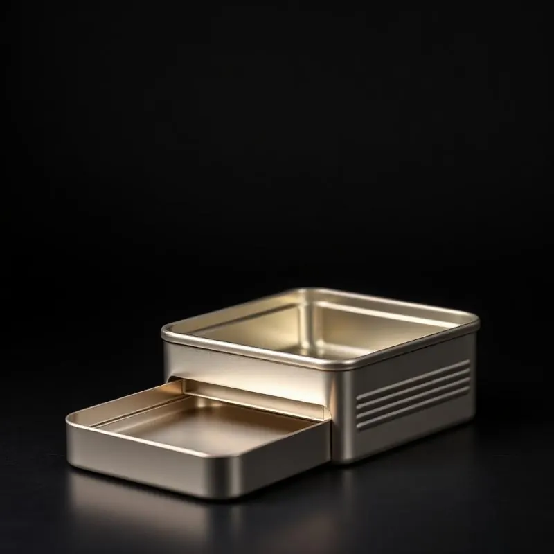 CR Tin Slider | Child Resistant Tin Boxes - Muge Packaging - Open box