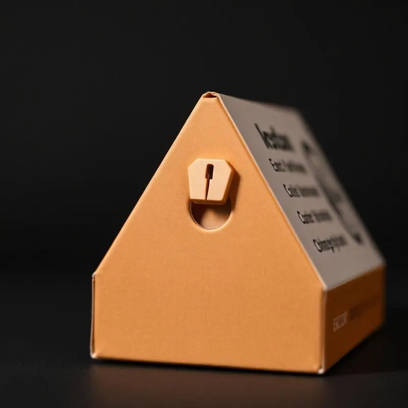 CR Triangle Box | Child Resistant Paper Boxes - Muge Packaging - Close-up detail
