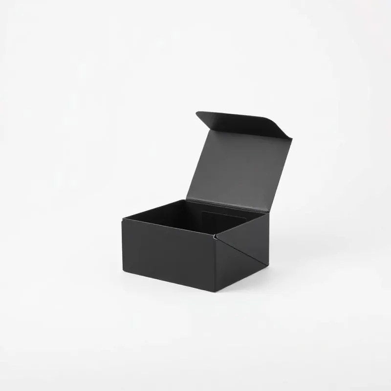 Black Folding Box | Folding Gift Boxes - Muge Packaging - Side angle
