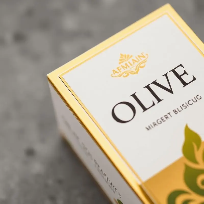 Olive Oil Box | Food Boxes - Muge Packaging - Close-up detail