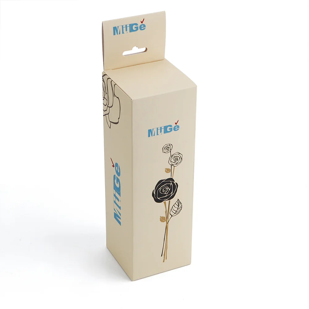 Assembled MUGE paperboard hang-tab carton