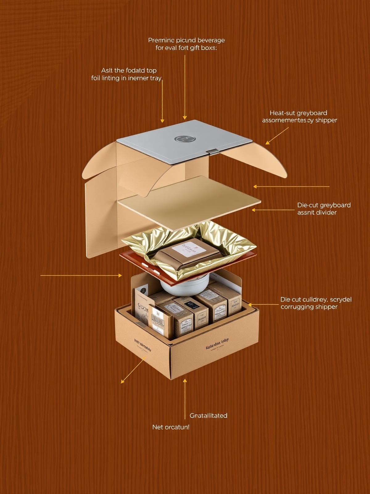 Exploded view of Food & Beverage packaging construction layers