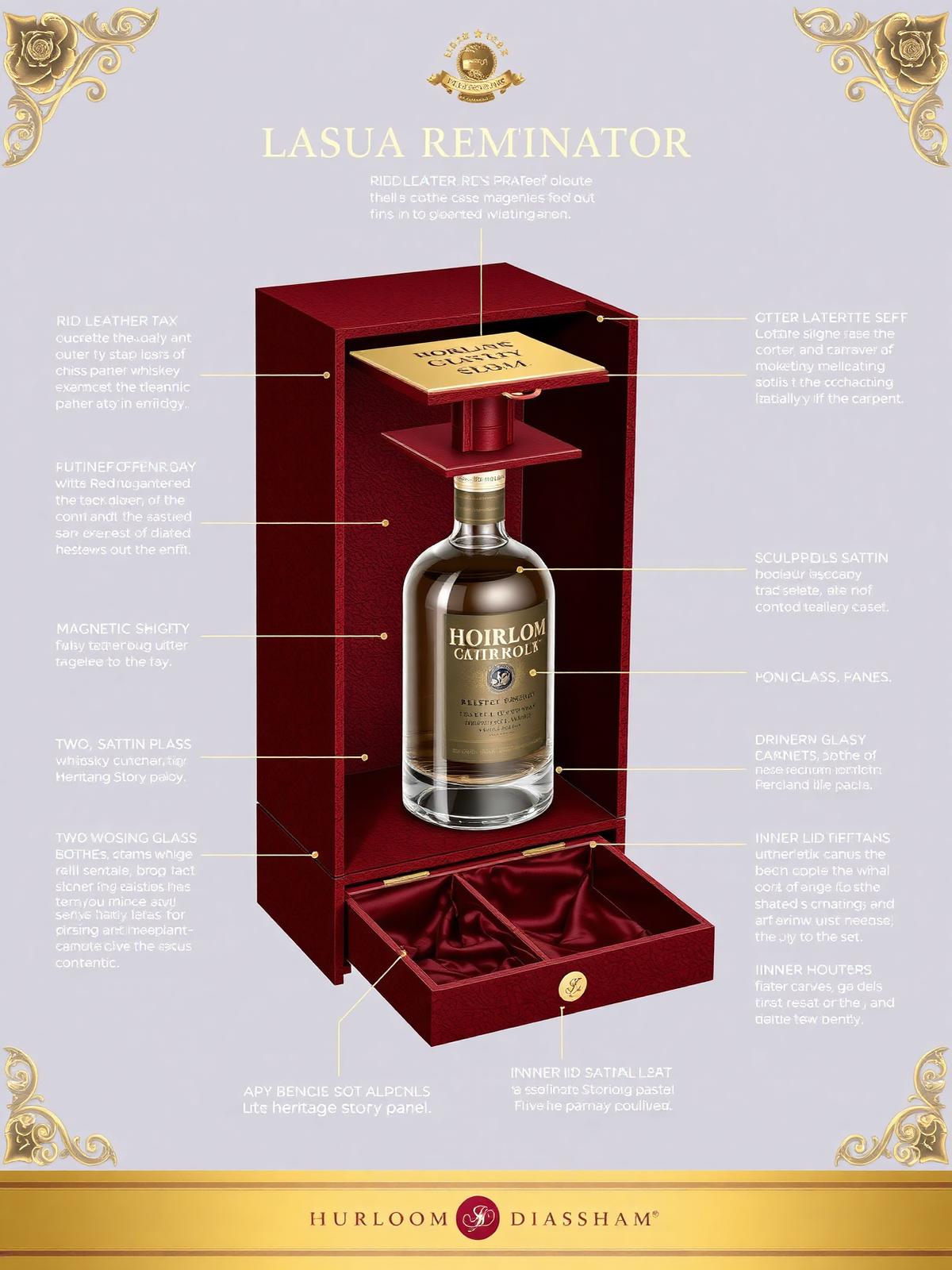 Exploded view of Spirits & Wine packaging construction layers