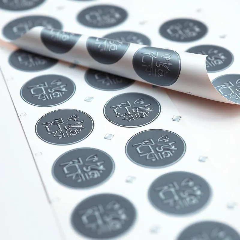 Embossed Stickers | Custom Stickers - Muge Packaging - Open box