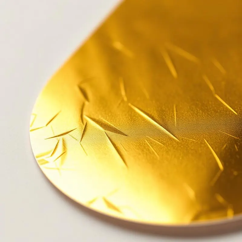 Foil Stamped Labels | Custom Stickers - Muge Packaging - Close-up detail