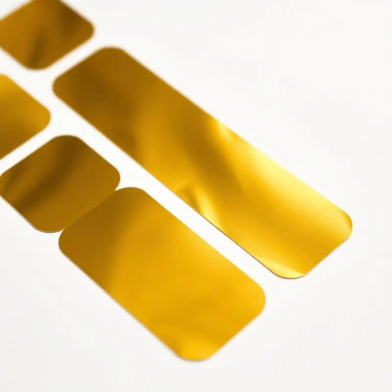 Gold Foil Stickers | Custom Stickers - Muge Packaging - Side angle