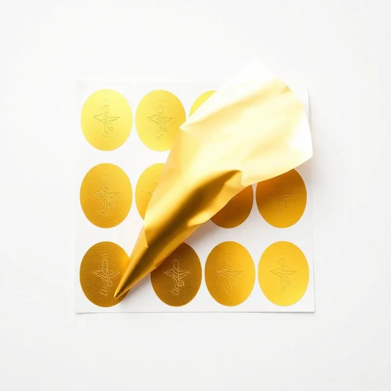 Gold Foil Stickers | Custom Stickers - Muge Packaging - Open box