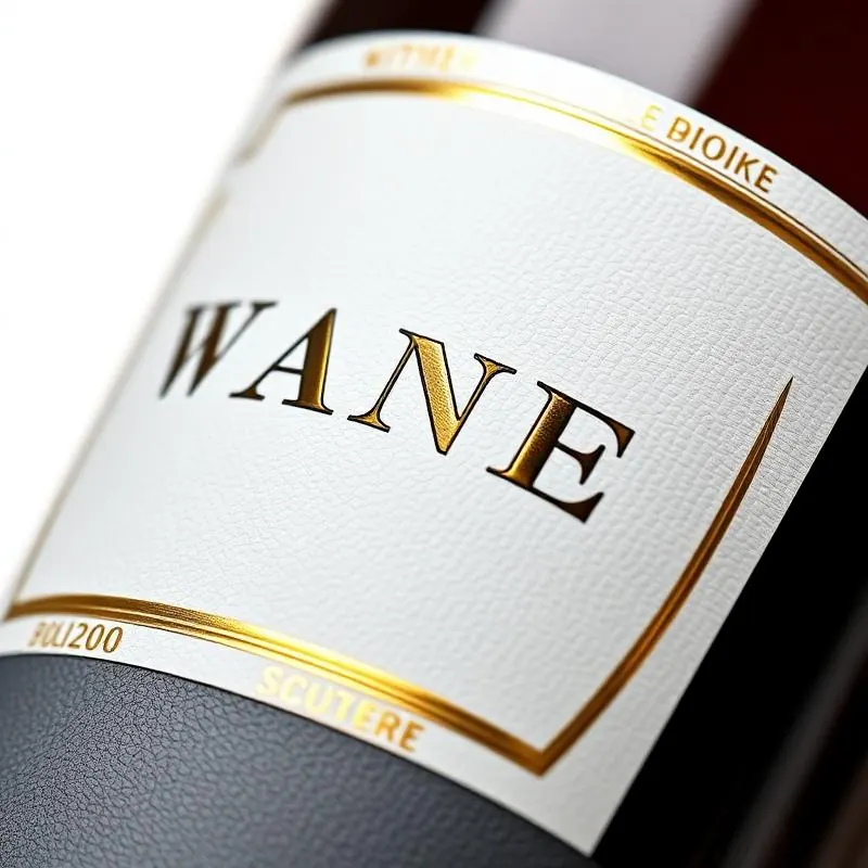 Wine Bottle Labels | Custom Stickers - Muge Packaging - Close-up detail