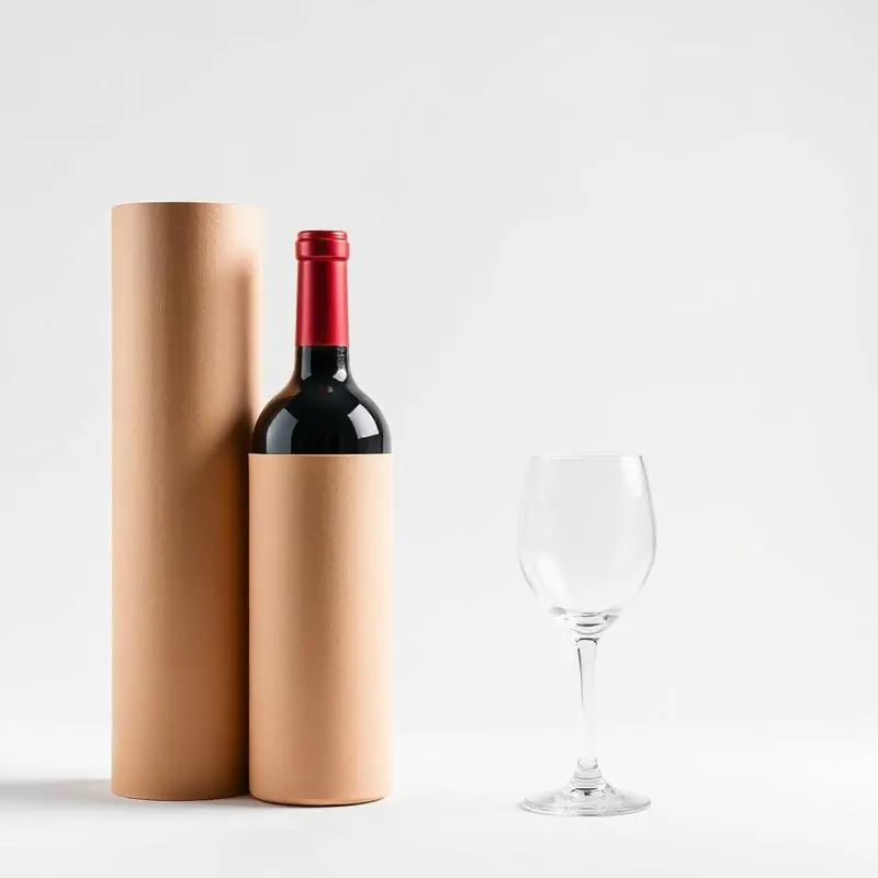Wine Glass Tube | Custom Paper Tubes - Muge Packaging - Side angle