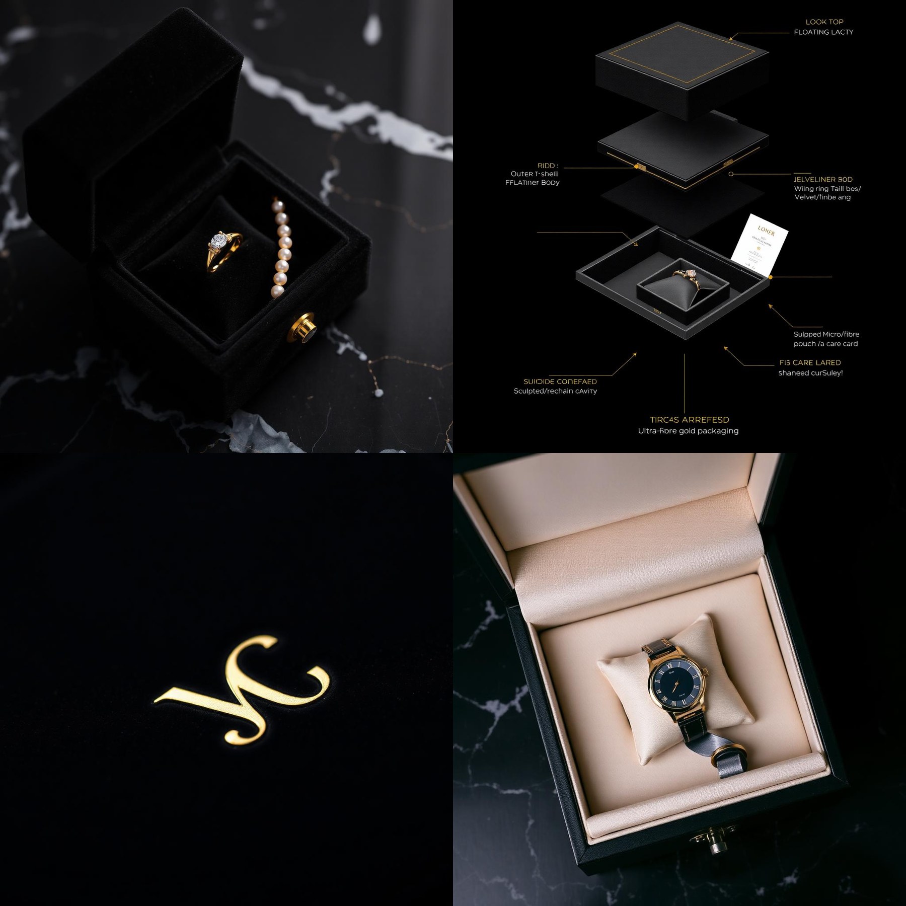 Four packaging solution variants for Jewelry & Watches