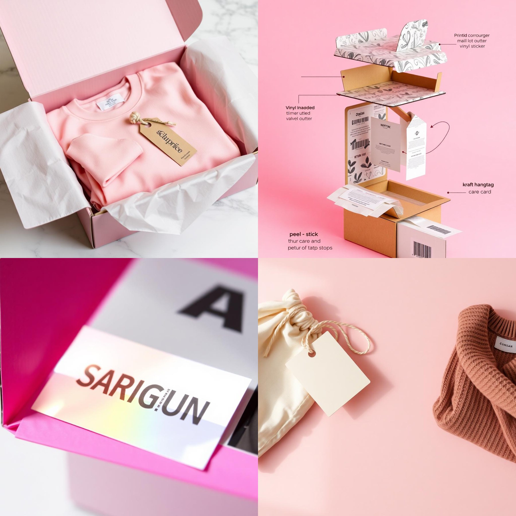 Four packaging solution variants for Apparel & DTC