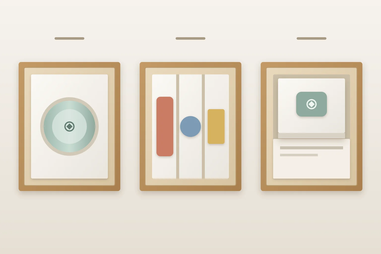 Three open corrugated mailer box design concepts compared from above: a die-cut cavity insert holding one jar, slotted dividers holding three items, and a raised platform insert with a card tucked underneath