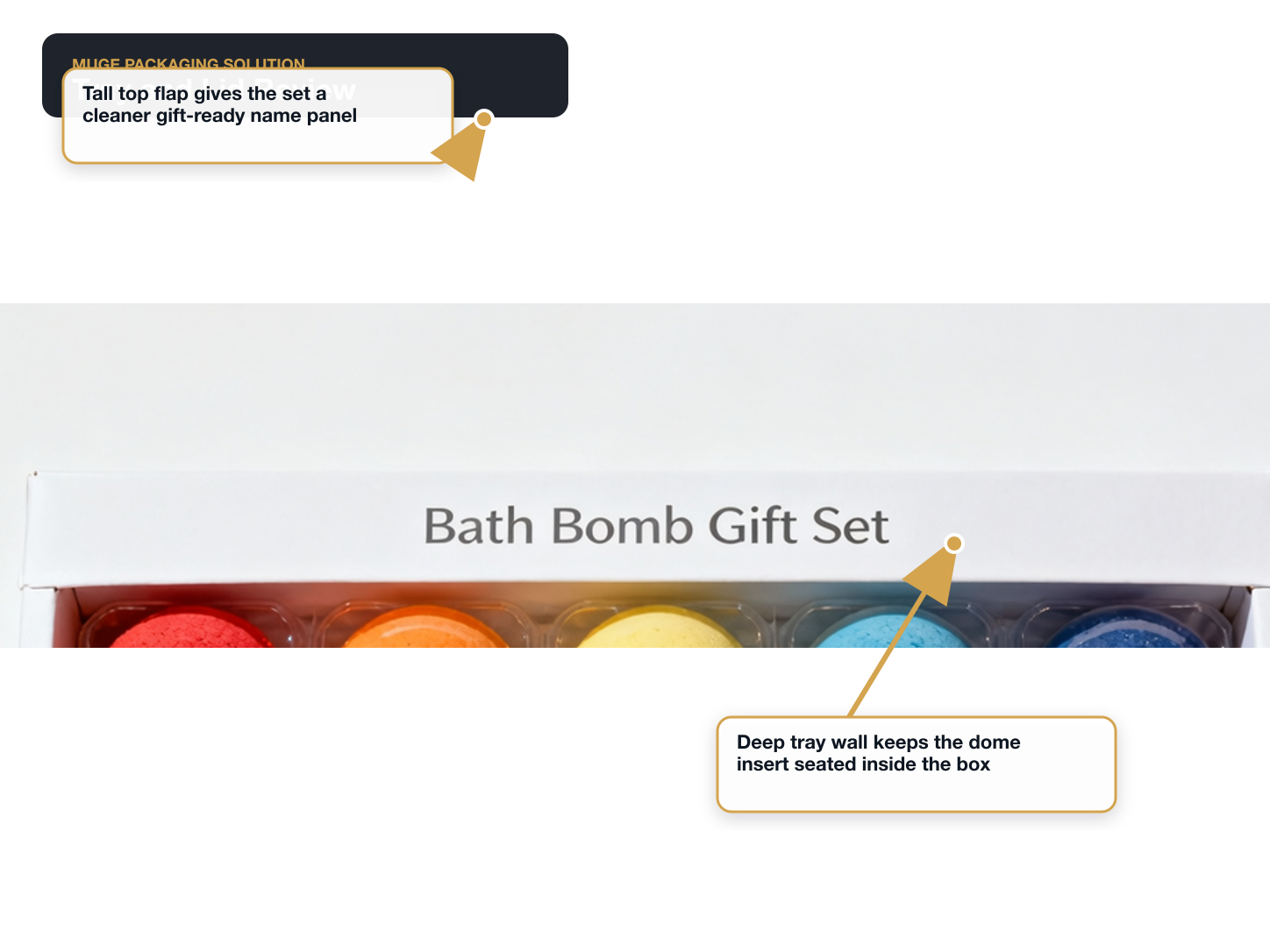 Bath Bombs Tray and lid review annotated A+ content image