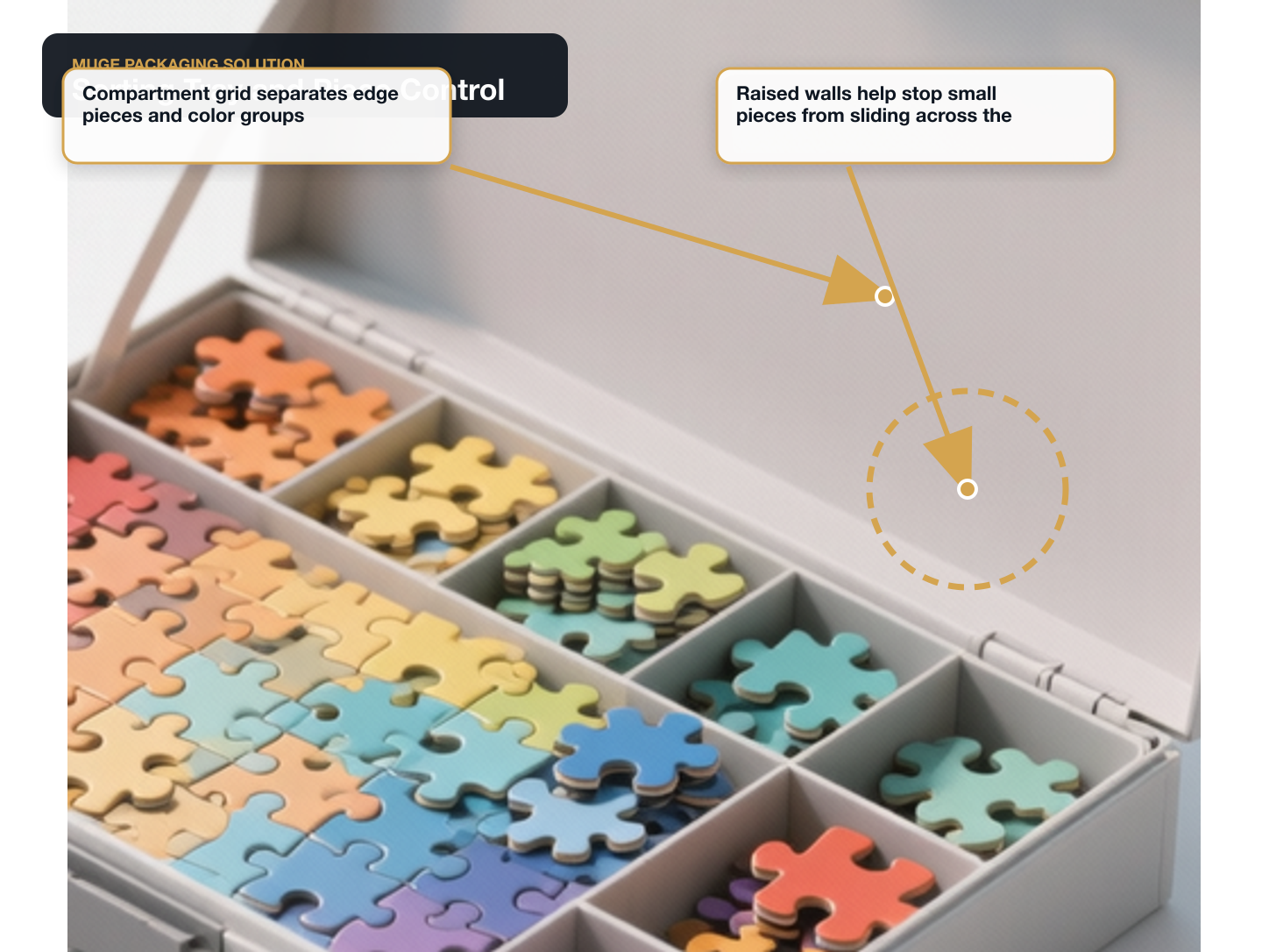 Jigsaw Puzzles Opening sorting tray review annotated A+ content image
