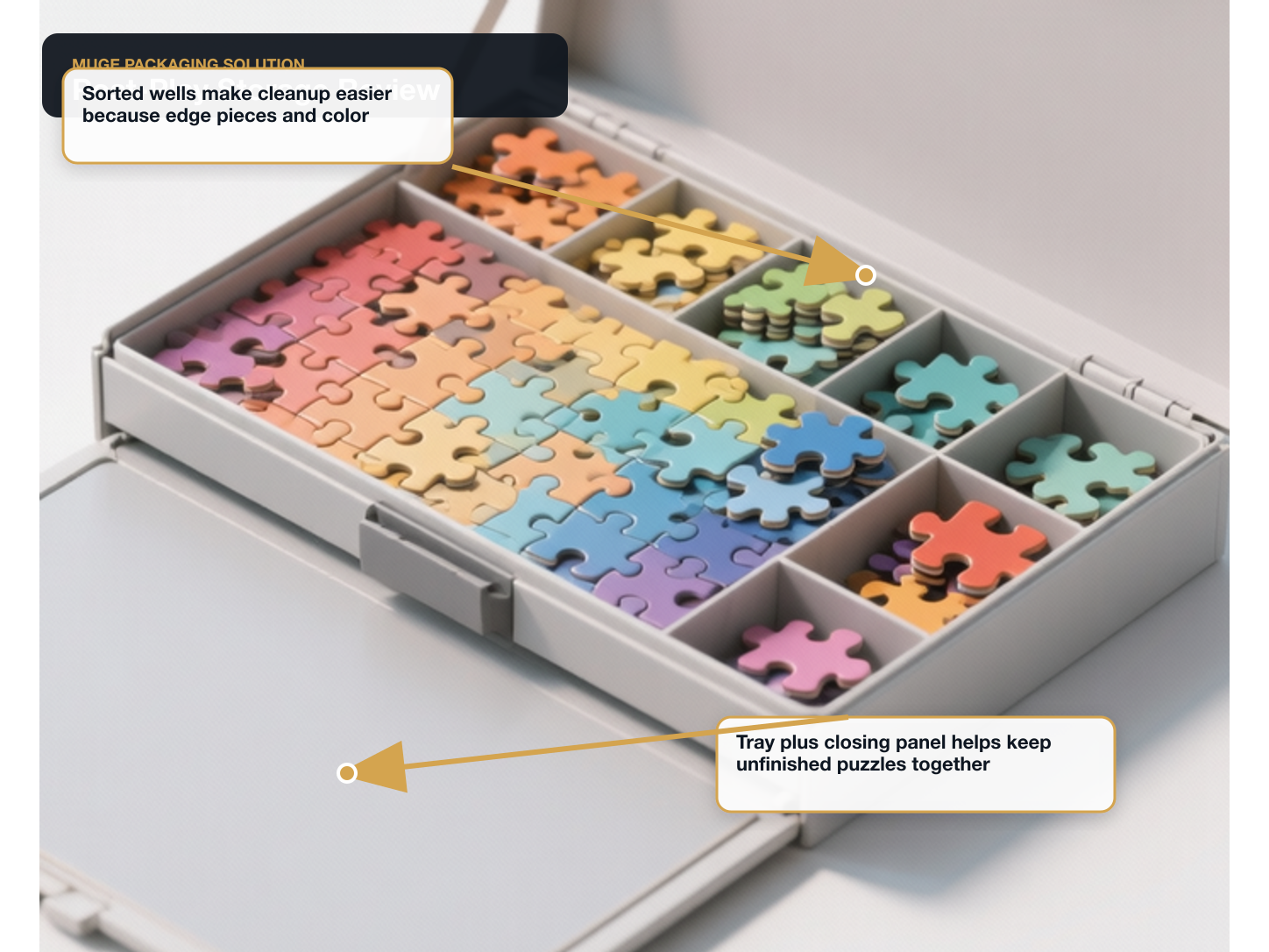 Jigsaw Puzzles Reuse and storage review annotated A+ content image