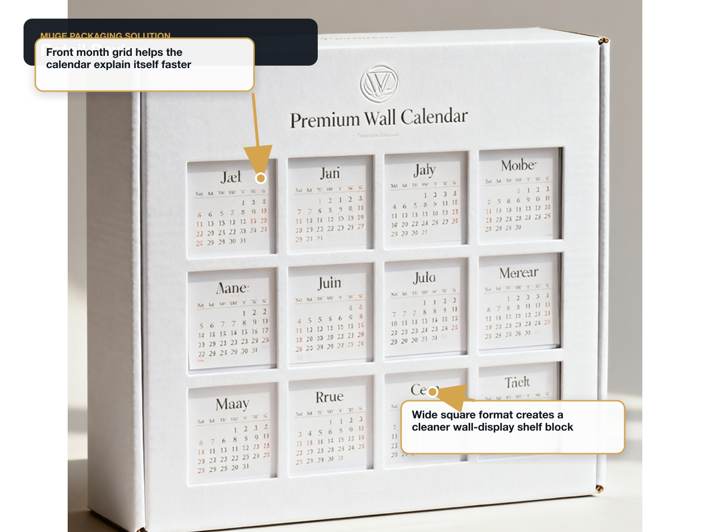 Wall Calendars Retail review annotated A+ content image